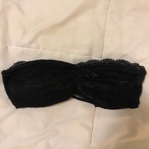 Black Bandeau Bra with Criss Cross Back